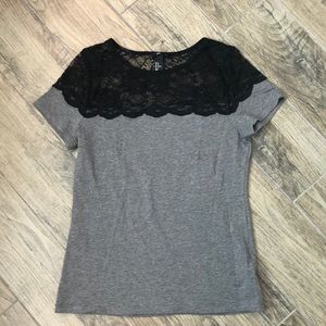 Lace tee shirt.